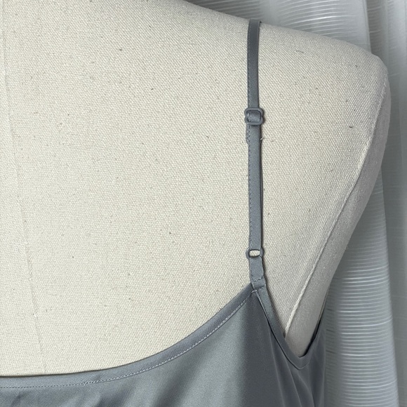 NWT Allsaints Hana Satin Gray Slip Midi Dress Size Medium - Picture 6 of 8